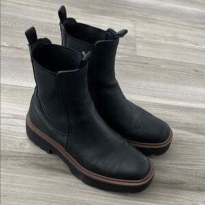 Sam Edelman Black Ankle Boots with Chelsea Style and Elastic Panels